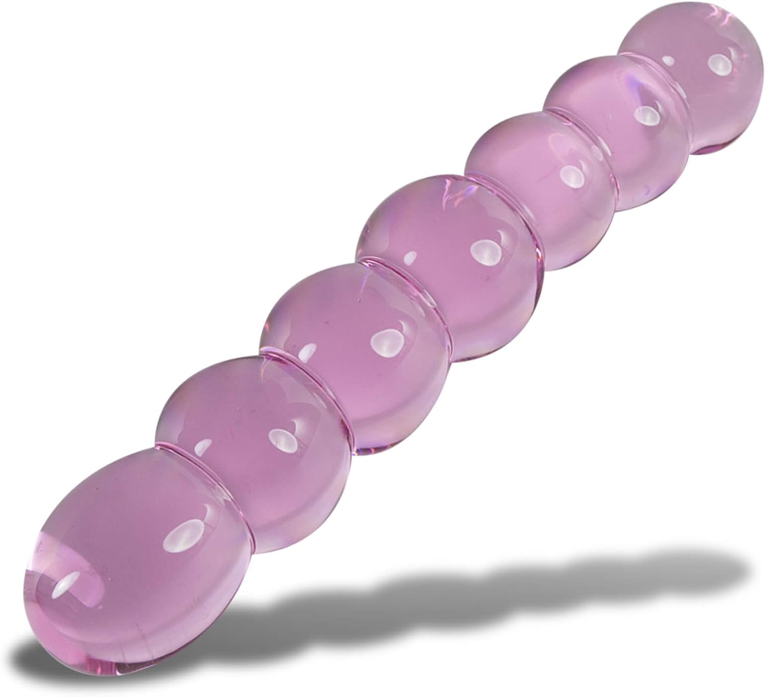 LeLuv Pretty Pink Glass Dildo and Butt Plug 3 Piece Gift Set with Premium Padded Pouches for Each