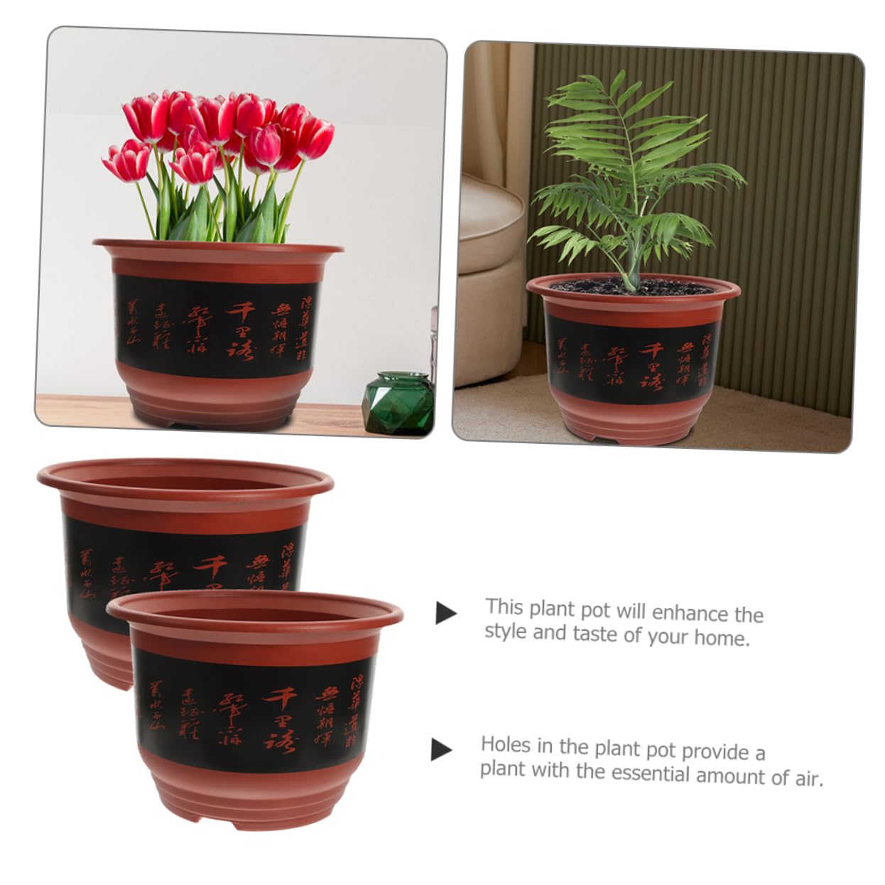 2pièces Pots Plastique pour Orchidées Jardinières pour Plantes Succulentes avec Drainage pour Intérieur Et Extérieur