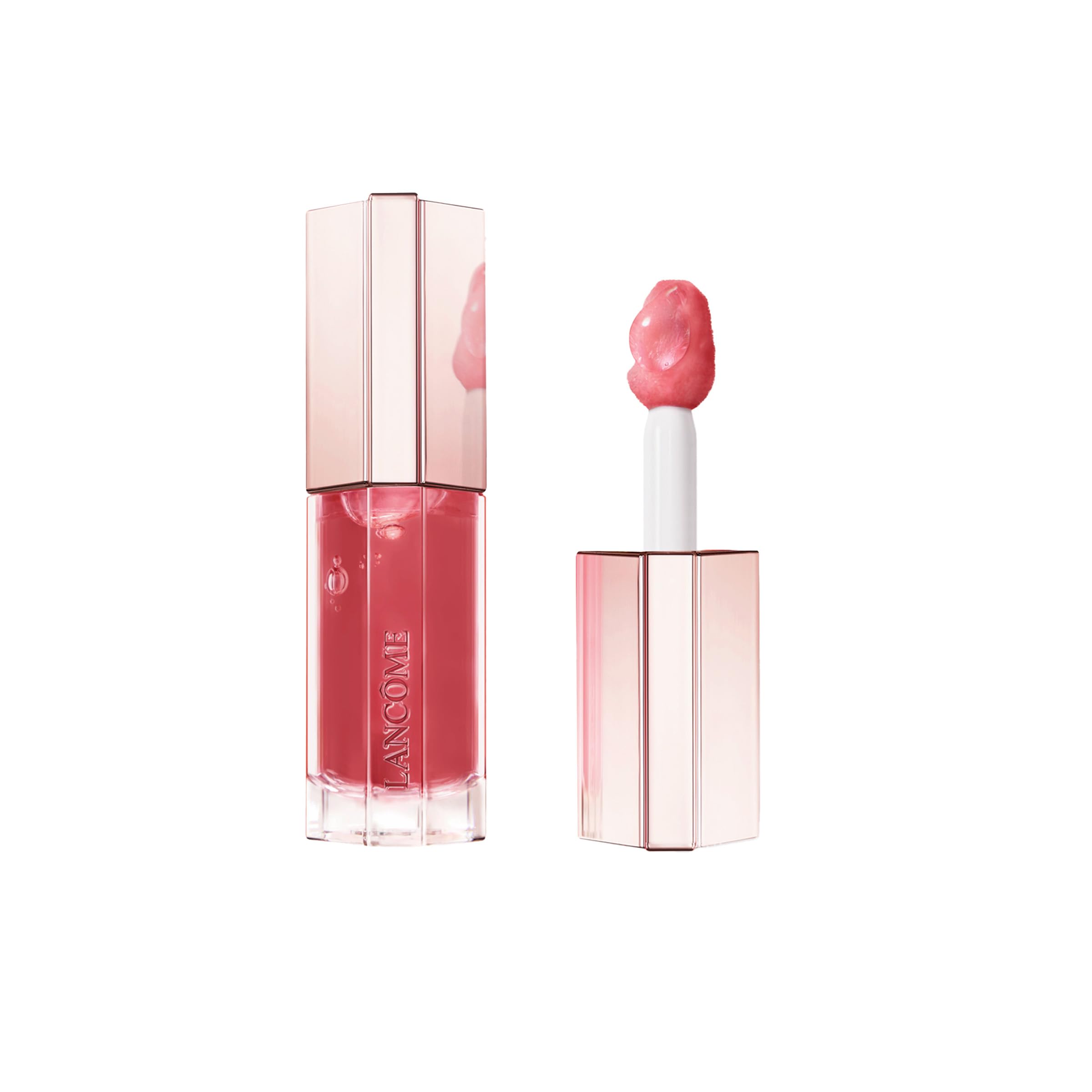 Lancôme Lip Idôle Juicy Treat Oil-in-Gloss, Hydrating Plumping 3D Lip Gloss with 20% Squalane and Hyaluronic Acid, Instant Shine and Volume, 33 Idôle Nude, 8.5ml