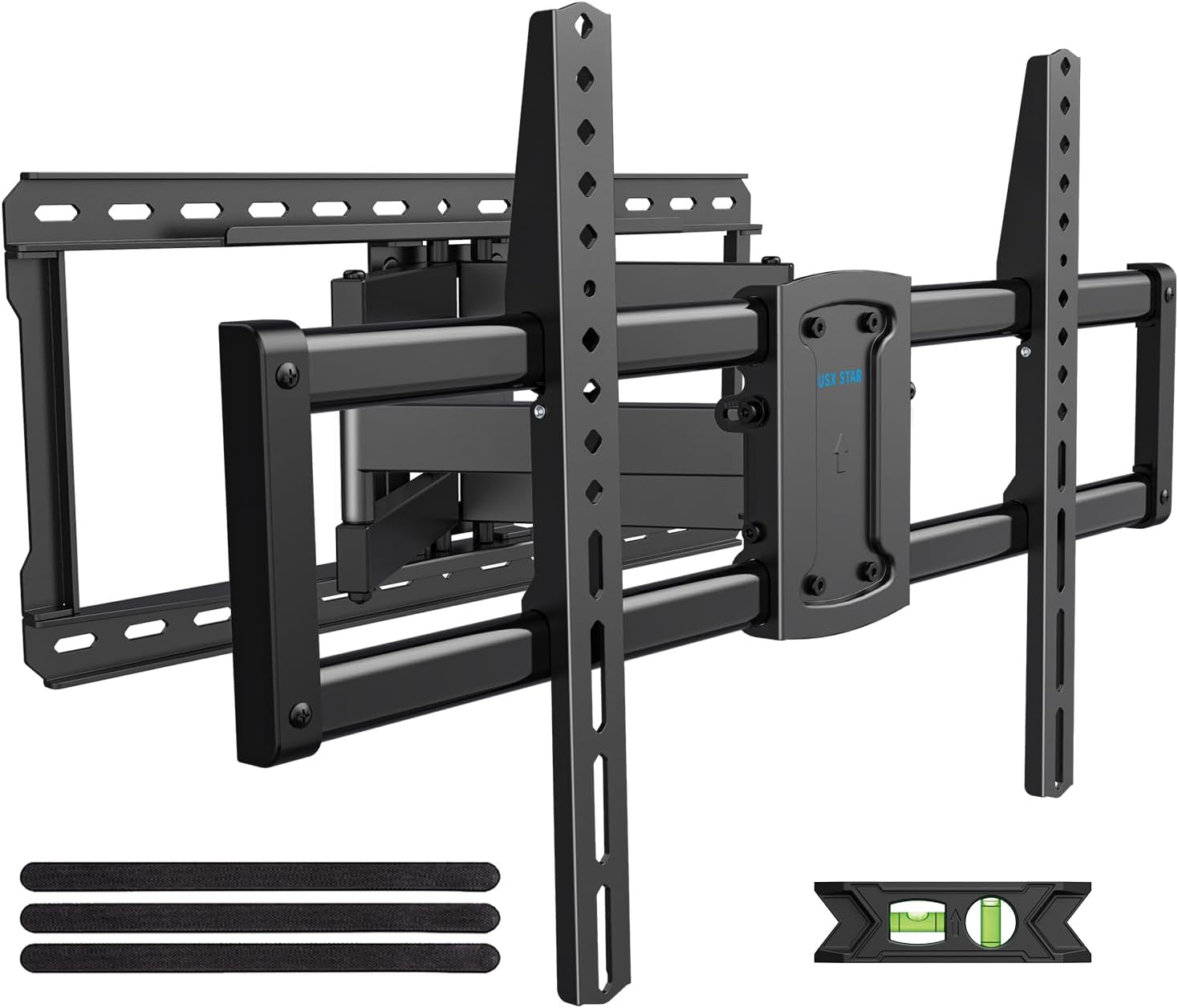 usx star 37-90 inch full motion tv wall mount, fits 24" wood studs, wall mount tv bracket with smooth swivel, tilt, extension, tv mounts hold up to 150lbs, max vesa 600x400 mm, fit most 75 85 86 tvs movable 37-90inch