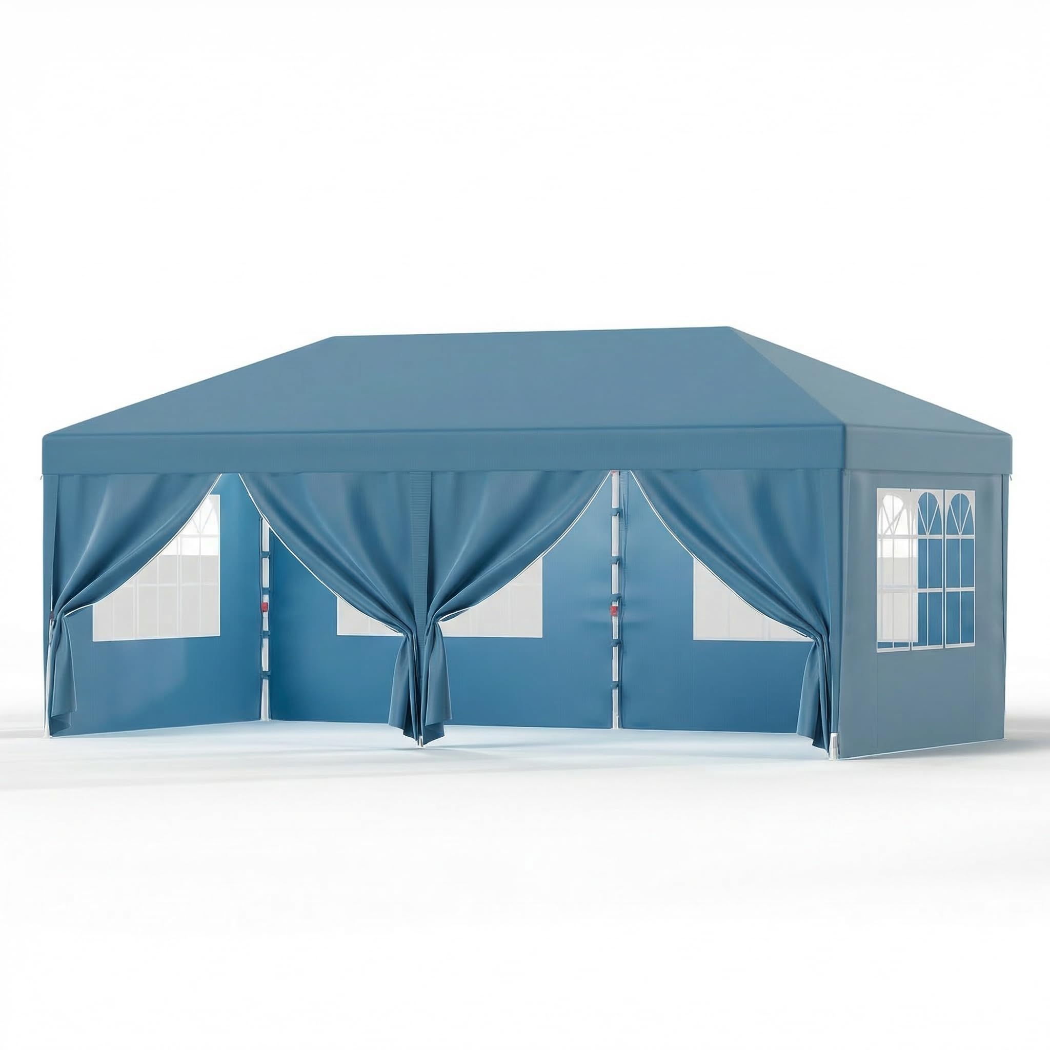 JUMMICO Pavillon 3x6 Wasserdicht Stabil Winterfest Höhe Verstellbar,Faltpavillon mit 6 Seitenwänden,Pavillion UV Schutz 50+,Gartenpavillon Faltzelt für Garten, Innenhof, Camping,Gazebo Blue