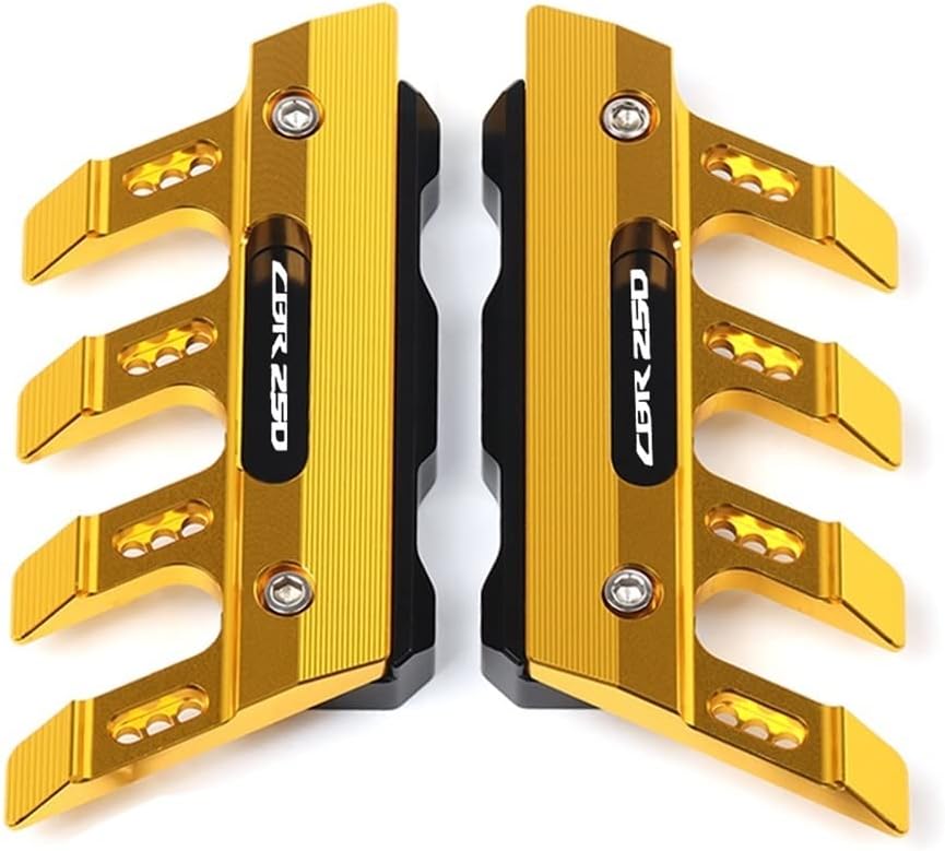 SCUUBE for Honda CBR250 CBR250R CBR250RR Motorcycle Fall Side Guard Front Fork Protector Front Fender Protection Block Side Guard CNC Aluminum Motorcycle Accessories (Color : Gold)