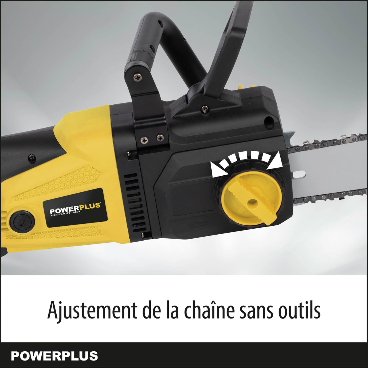 Powerplus Tronçonneuse Électrique POWXG1009 - Élagueuse Électrique de 2400 W, Guide de 400 mm, Lubrification Automatique de Chaîne, Outillage de Jardin