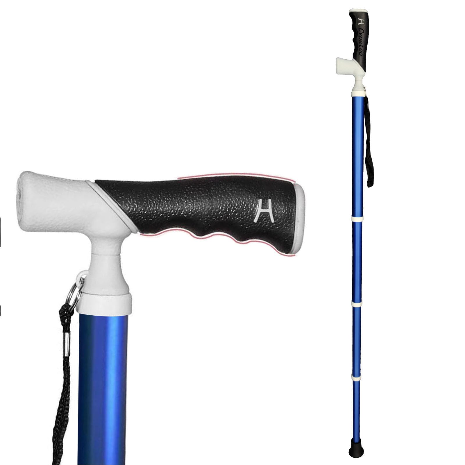 Kijki do Nordic Walking z 3-pozycyjną regulacją wysokości, składane kijki trekkingowe - kompaktowa konstrukcja podróżna do sprzętu do wędrówek z plecakiem (1 szt.)