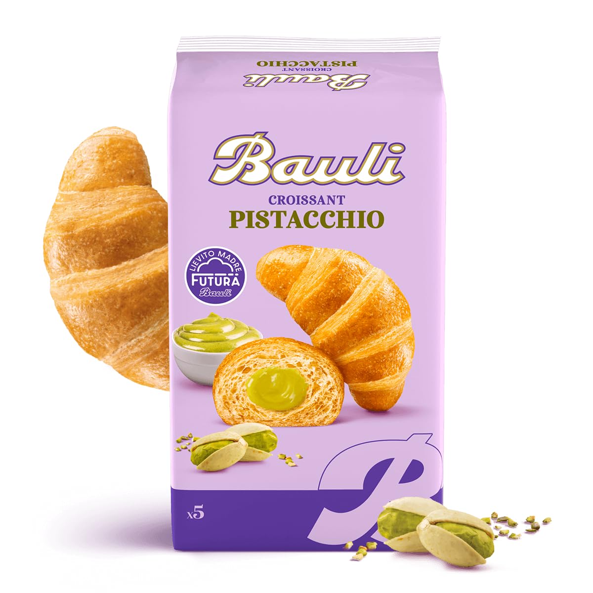 Bauli Cornetti - Kit de prueba de croissants para tarta de brioche, 100% italiano, 6 sabores diferentes (paquete de 35 croissants) + llavero Beni Culinari gratis