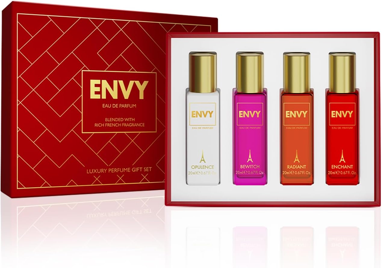 ENVY Gift Set for Women - Opulence, Bewitch, Radiant, Enchant - 20ML Each | Long Lasting Luxury Perfume EDP