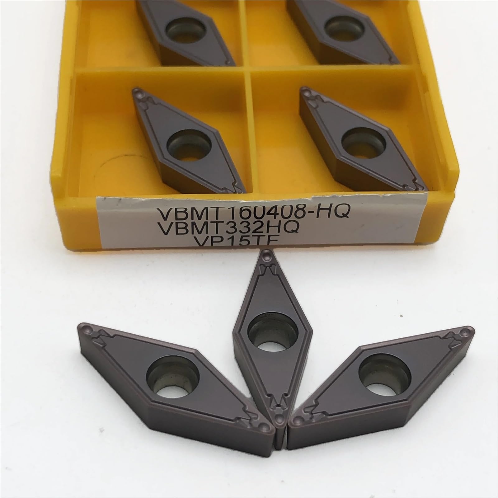 10 pezzi VBMT160404 VBMT160408 Inserto in carburo VBMT Lama CNC Tornio Cutter Per utensili di tornitura in acciaio inox per tornio (APMT160408-HQ VP15TF)
