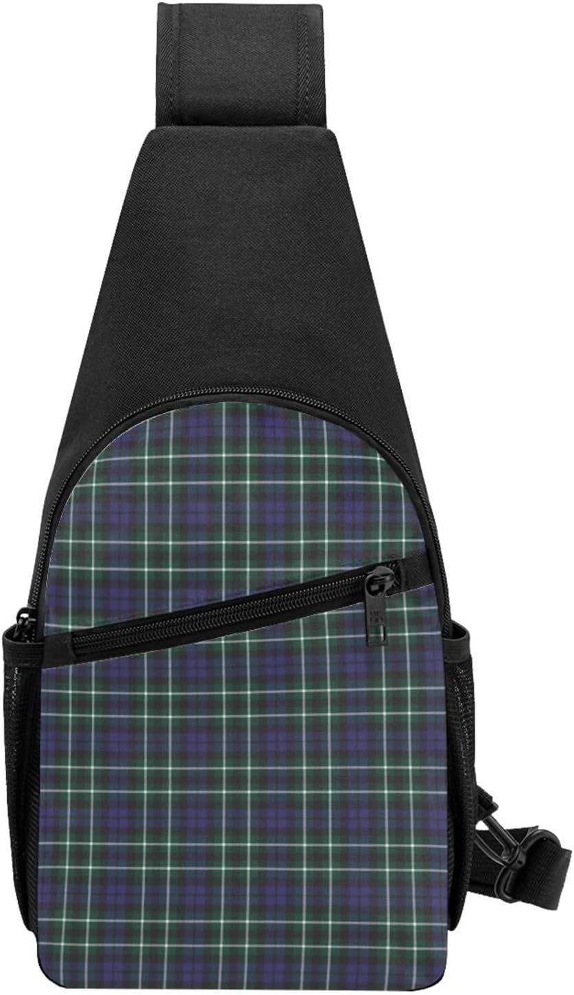 Crossbody Sling Backpack Graham of Montrose Modern Tartan Shoulder Chest Bag Daypack for Traveling Sport