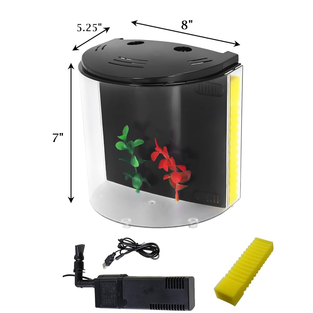 Amazon.com : AQUANEAT Fish Tank, 1.2 Gallon Aquarium, Small