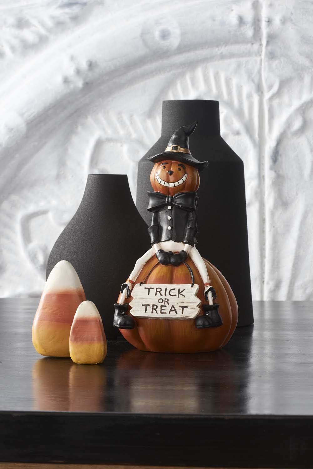 K&K Interiors B2707 4 Inch Set of 2 Candy Corn, Orange