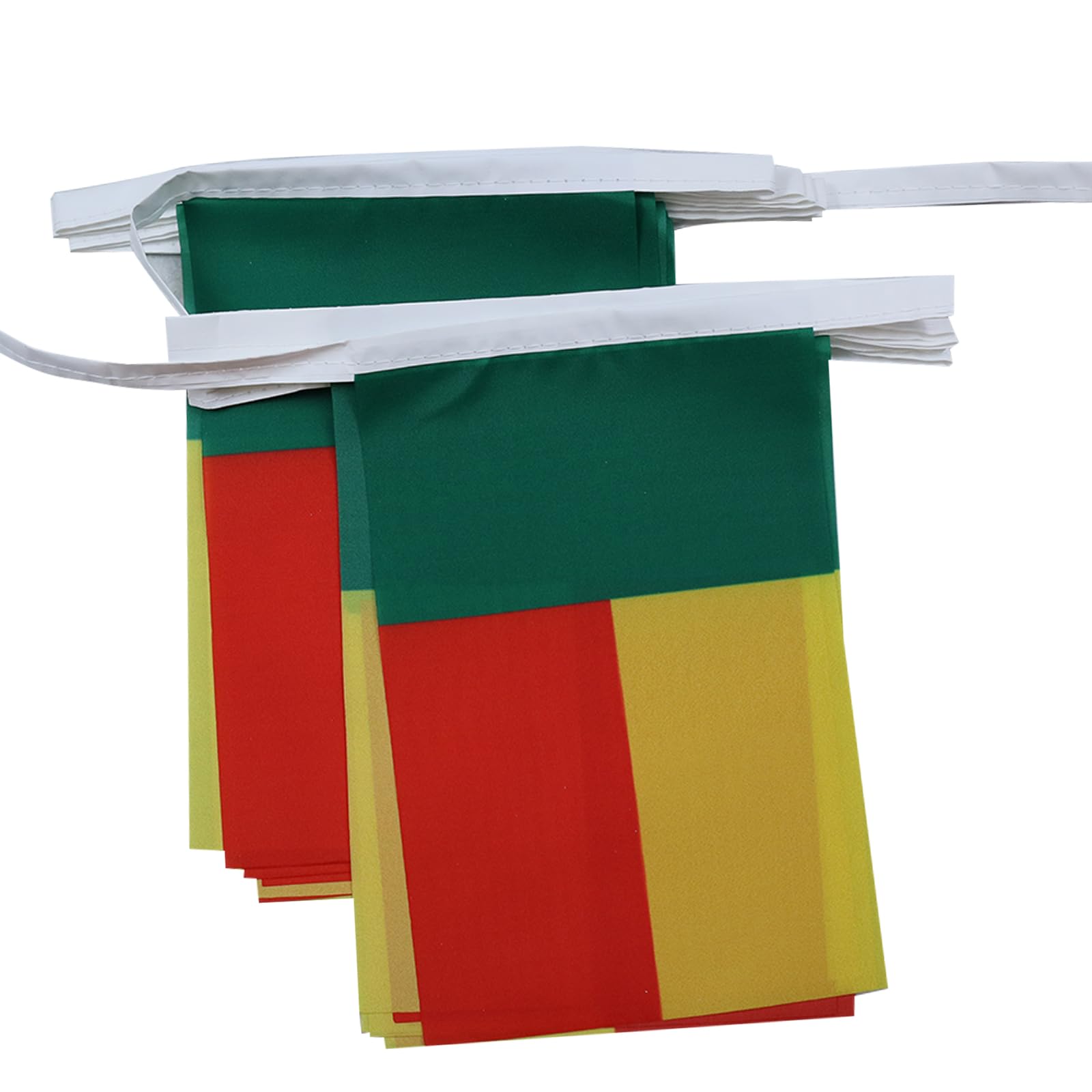 AZ FLAG Benin Bunting Flag, 20 Ft Garland with 20 Small Beninese Flags 8'' x 6'', 100% Polyester String Pennant, 6 meters
