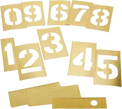 Stencil Set-Numbers 8 Brass 13Pcs.