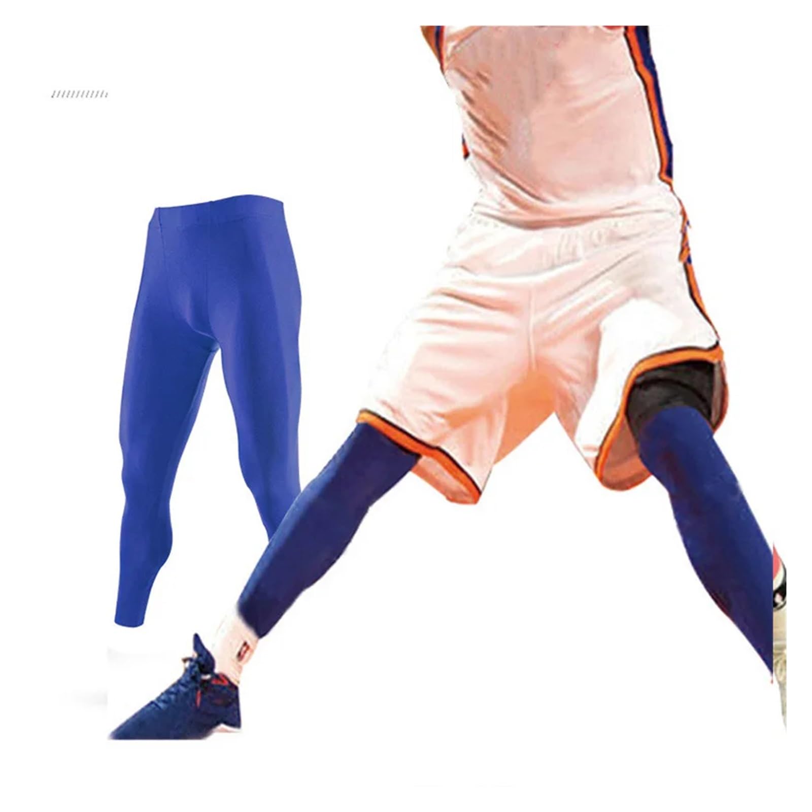 Leggings termici da uomo, per l'inverno, la primavera e l'autunno, pantaloni sportivi da uomo, per basket, calcio, fitness, esercizi, leggings lunghi (arancione)