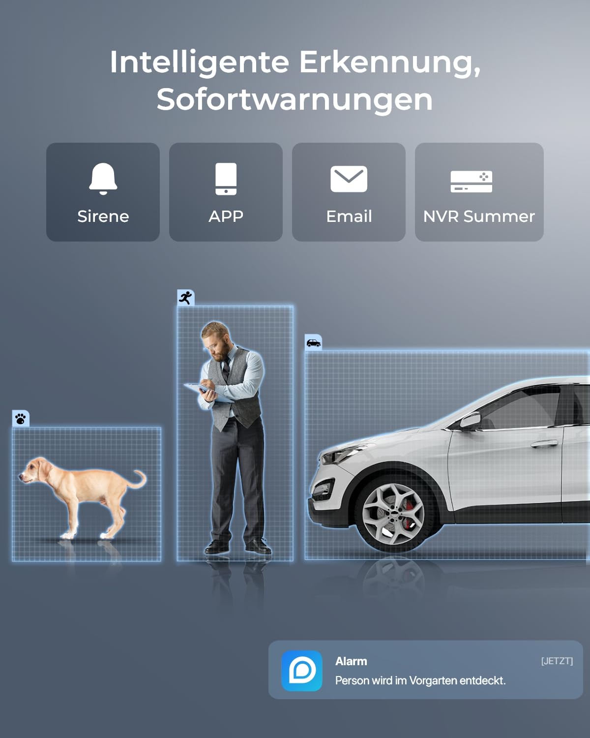 Reolink 4K Wi-Fi 6 Überwachungskamera Set mit IK10 Vandalismusschutz, Farbnachtsicht, 12CH NVR mit 2TB HDD, Personen-/Fahrzeug-/Tiererkennung, 2-Wege-Audio, IP67 wetterfeste WLAN-Kameras, RLK12-800WV4