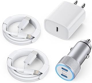 iPhone Car Charger, Dual USB C Fast Car Charger[Apple MFi Certified]40W Type C Apple Car Charger + 2pack 3.3ft Lightning Cable + 20W PD iPhone Charger Fast Charging for iPhone 14/13/12/11 Pro Max/iPad