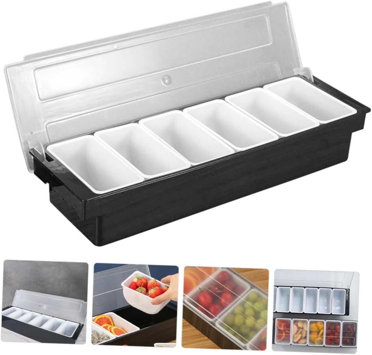 PRETYZOOM Spice Organizer Fruit Veg Storage Condiment Salt Container Bar Drinks Fruit Box Snack Dispenser Table Candy Box