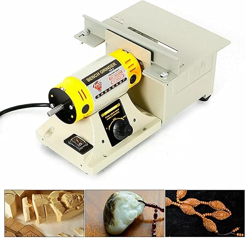 Miniatura 3 de Máquina de pulir de gemas de joyería 110 V 350 W Gema joyería de banco de roca Torno Sierra de roca Pulidor lapidario Buffer Mini Sierra de mesa DIY