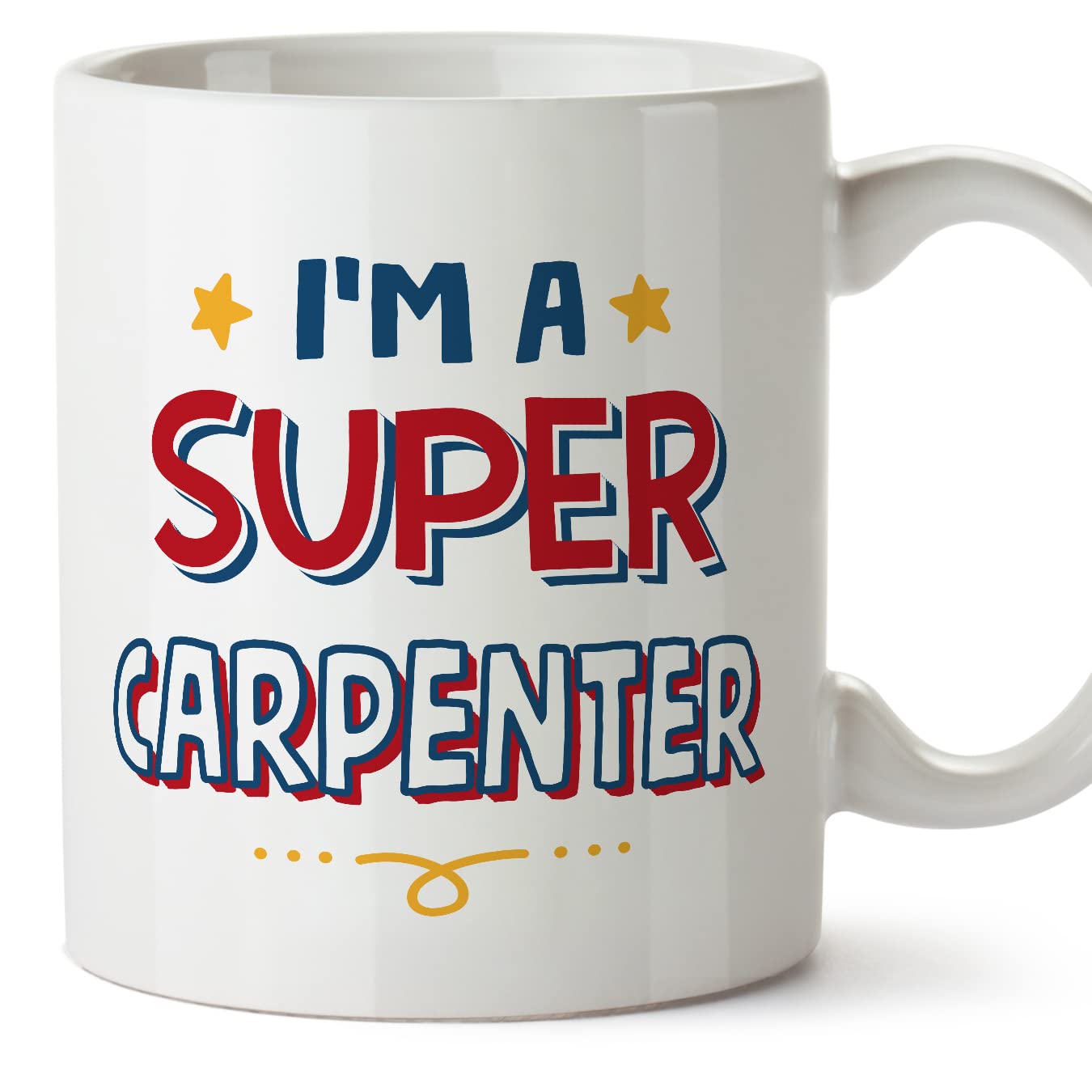 MUGFFINS Carpenter Mug - in English - I'm Super - Funny Gift for Colleagues - Ceramic 11oz Mug