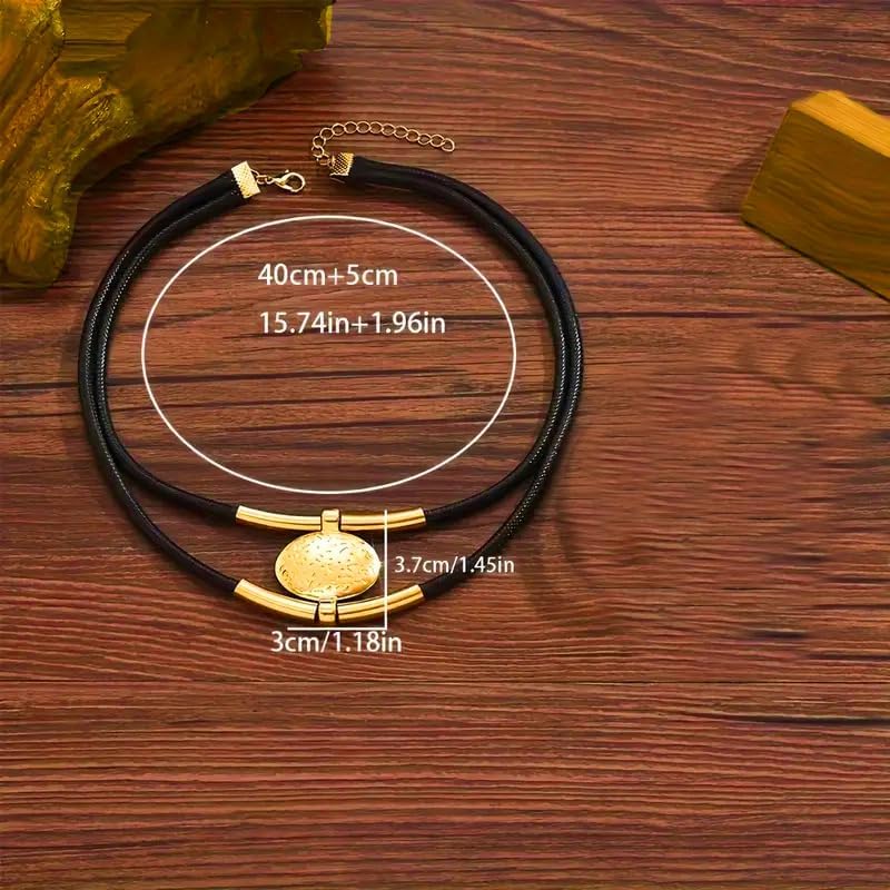 Western Necklaces for Women Boho Jewelry for Women Layered Black Leather Choker Necklace Country Necklace Cowboy Necklace Cowgirl Accessories Bohemian Boho Necklaces Western Jewelry - Image 5