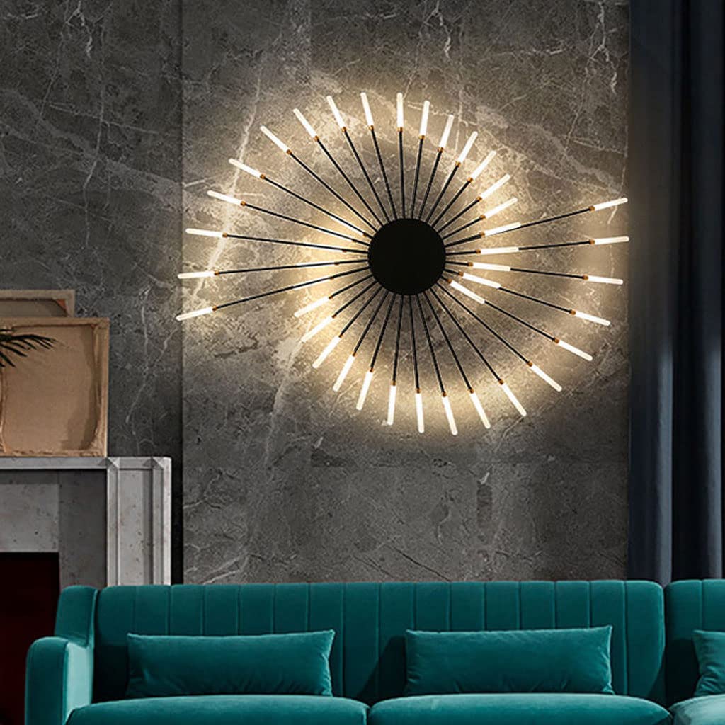 Plafoniera Moderna Lampada Da Soffitto A LED Fuochi D'artificio Design Lampadario Creatività Camera Da Letto Soggiorno Lampada Da Parete Reception Ufficio Illuminazione Per Interni (Gold,42 heads)