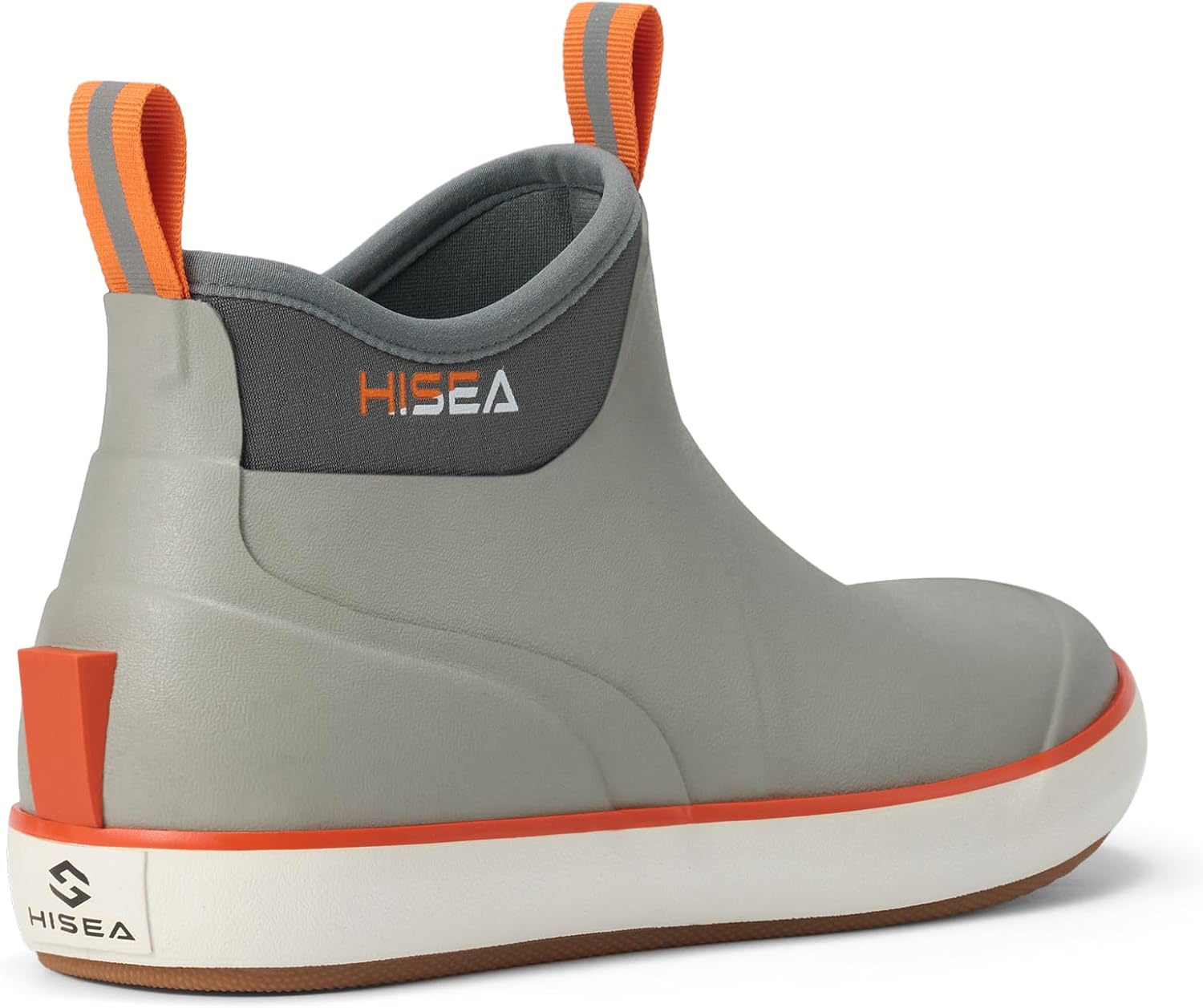 HISEA Men's Deck Boots, Wide Toe Mens Rain Boots Waterproof Fishing Boots Anti-Slip Ankle High Breathable Neoprene Lining Rubber Boots - Image 5