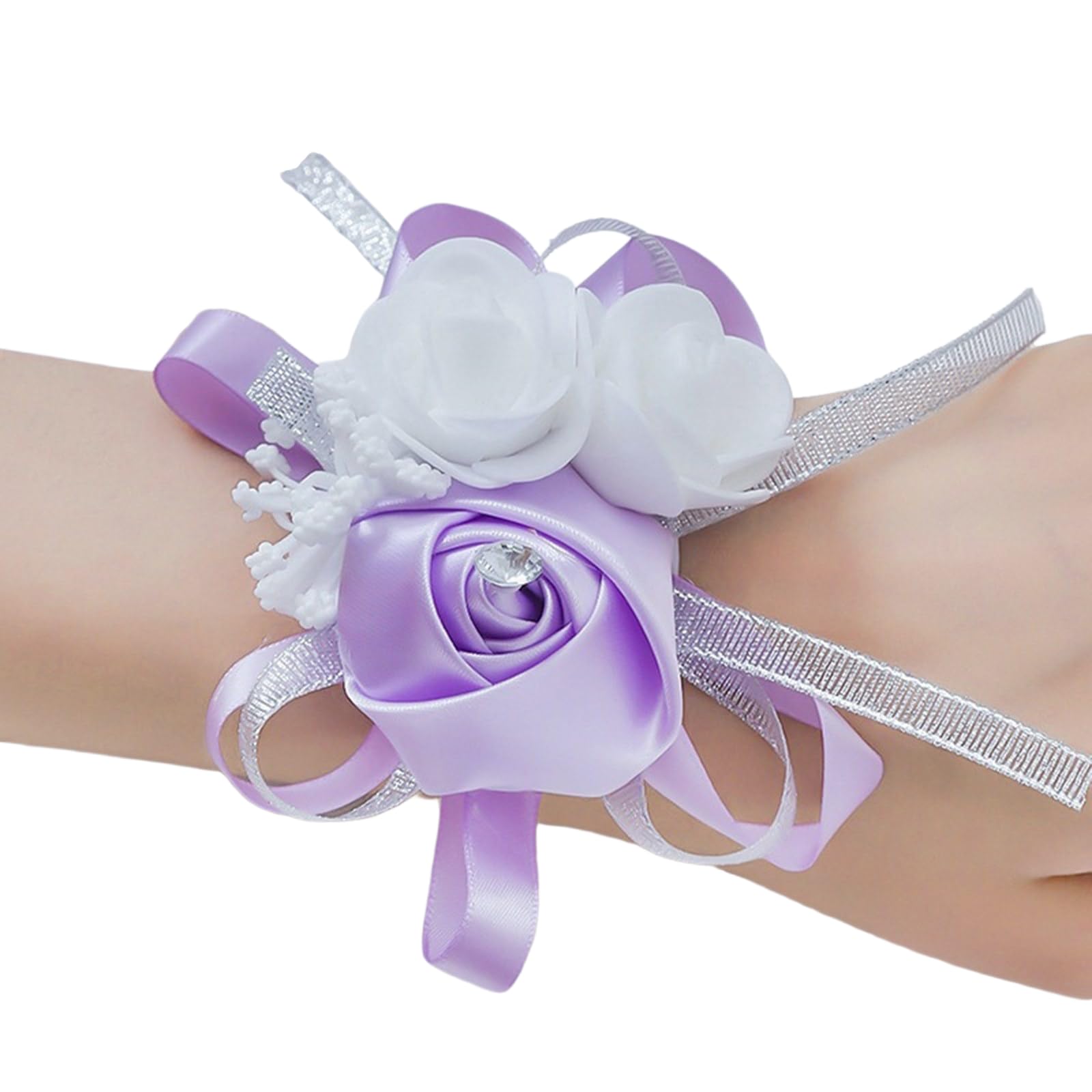 HDOYTXXM Artificial Silk Flower Bride Wrist Corsage Wedding Accessory Wrist for Bridal Shower Engagement Silk