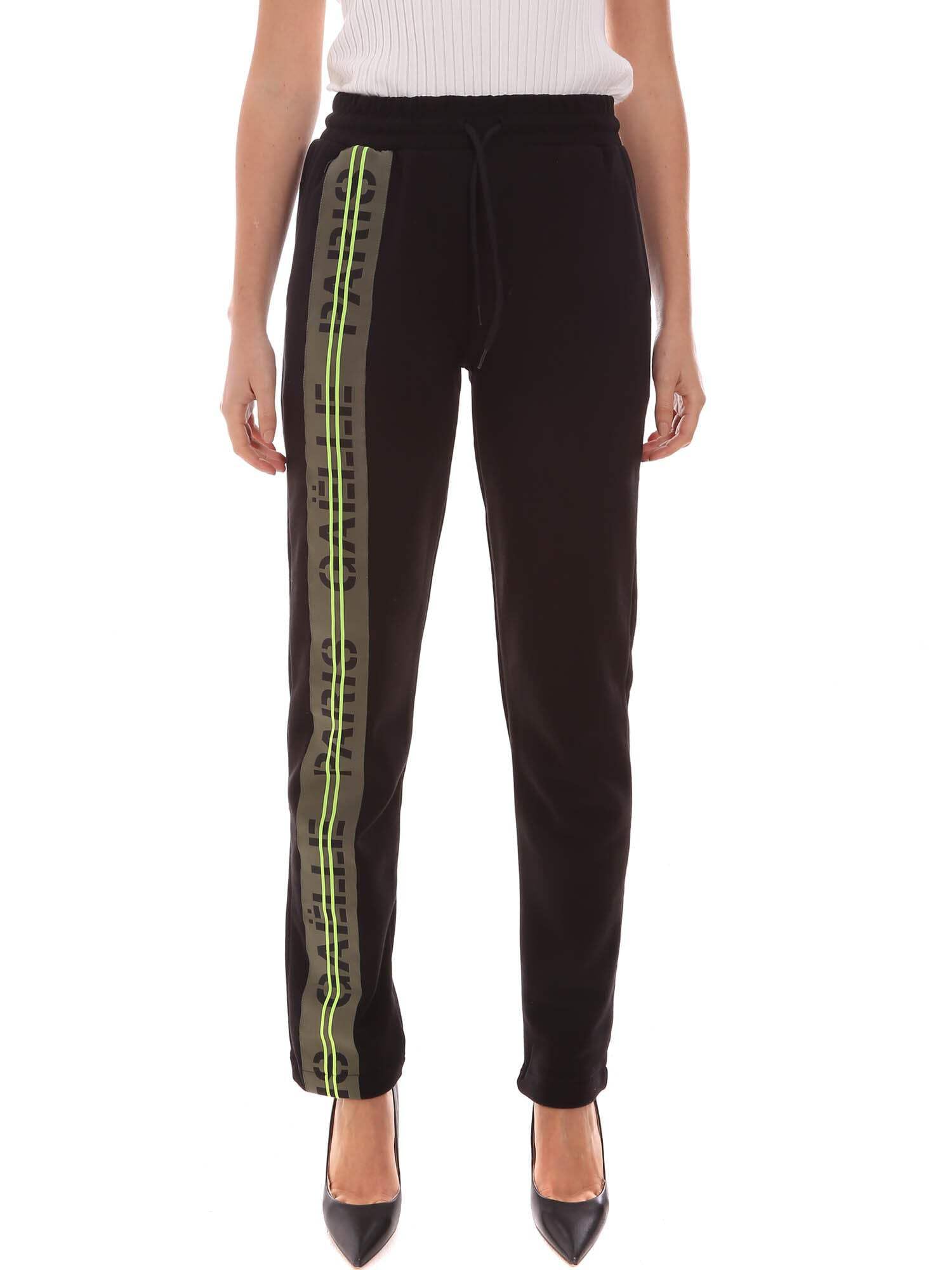 GAëLLE Pantalone in Felpa Nastro Colore Nero Donna E21GE15