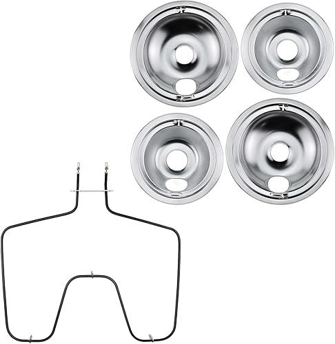 WB31T10010 WB31T10011 - Bandejas de goteo cromadas Compatible con GE Hotpoint Ken-more Electric Range con ranura de bloqueo -WB44K10005 Horno Horno