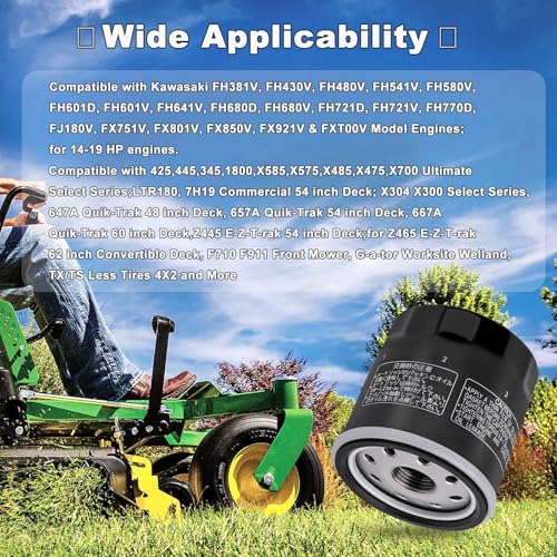 Image of 49065-0724 Oil Filter Replace 49065-7010 oil filter elment, for kawasaki FX850V FX801V FJ180V FH381-721V FH601-770D FX751-FX1000V Engine Models, AM107423 120-634 1016467, Pack of 4