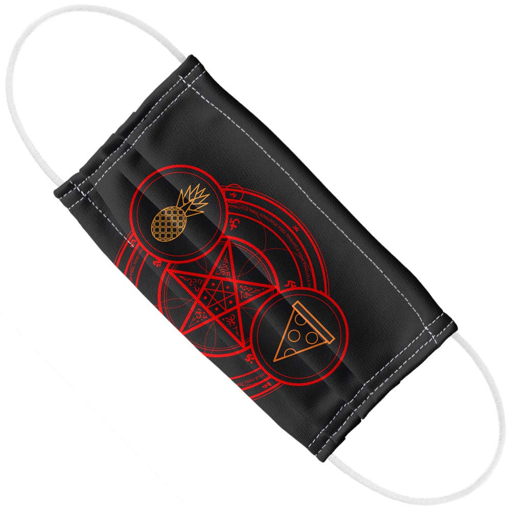 Popfunk Pineapple Pizza Pentagram Unholy Combo 1-Ply Reusable Face Mask Covering with Adjustable Nose Wire, Unisex