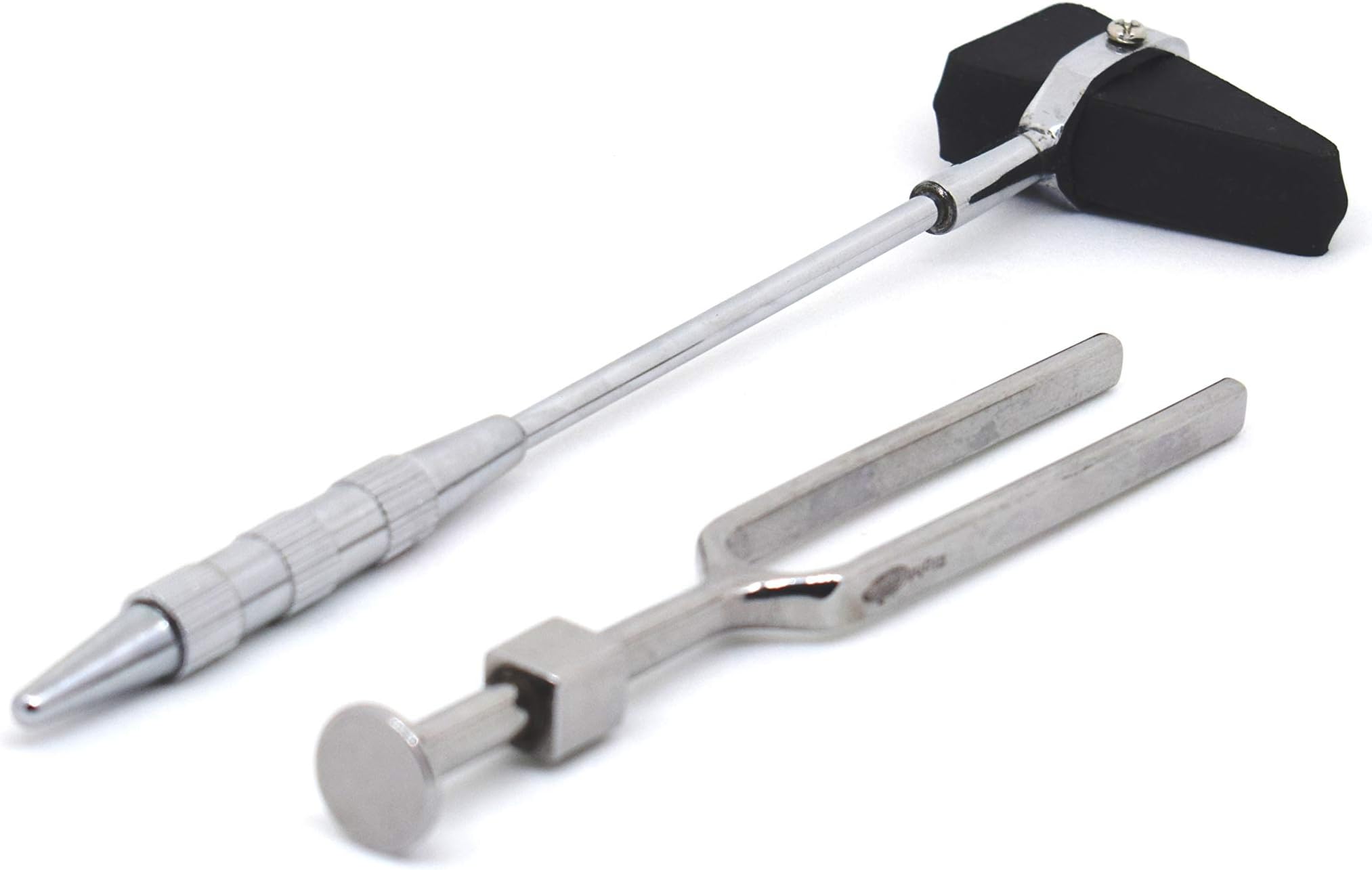 Rightcare Stainless Steel Tuning Fork (512Hz) and Percussion Knee Triangular Hammer -Taylor Model