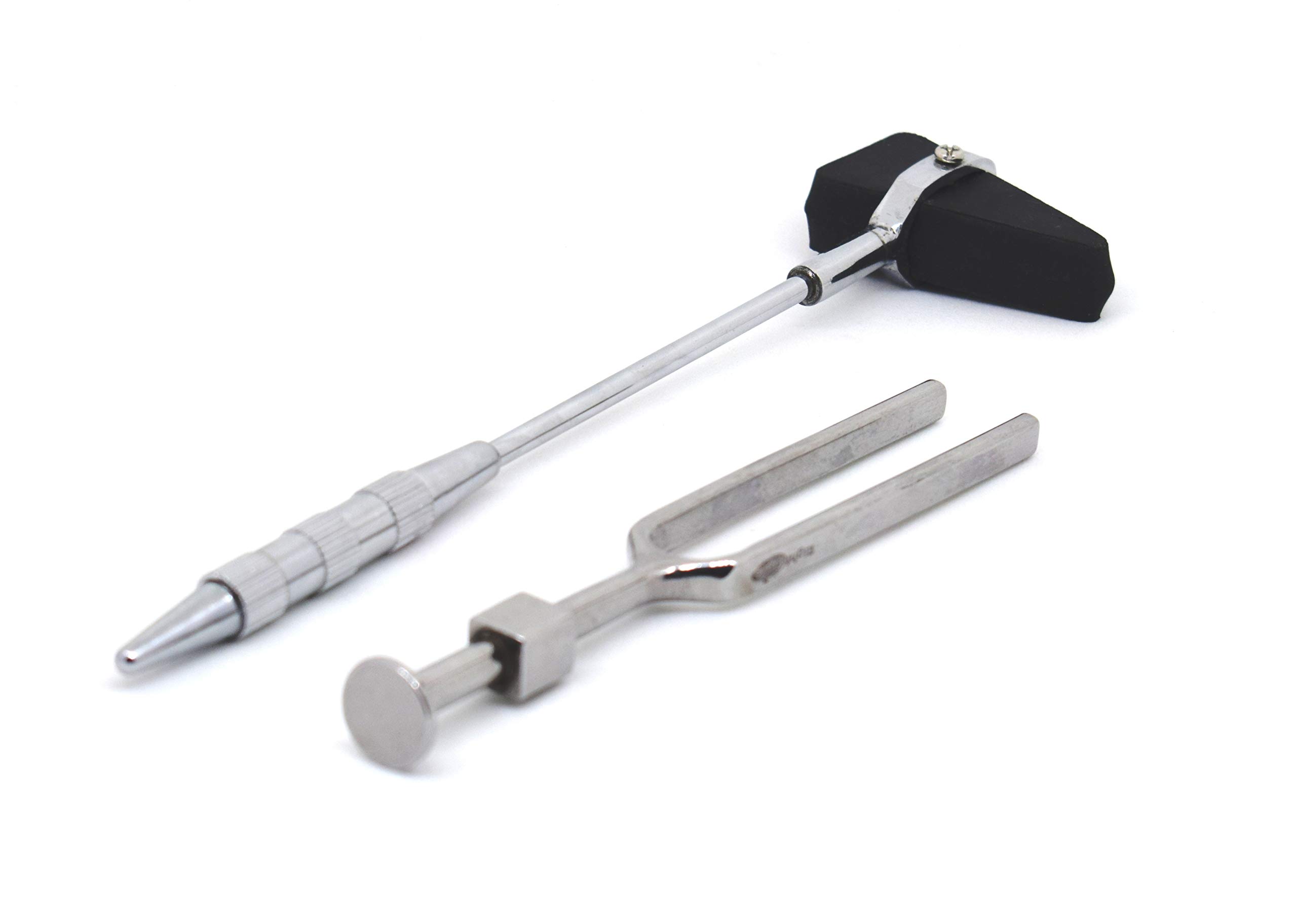 Rightcare Stainless Steel Tuning Fork (512Hz) and Percussion Knee Triangular Hammer -Taylor Model