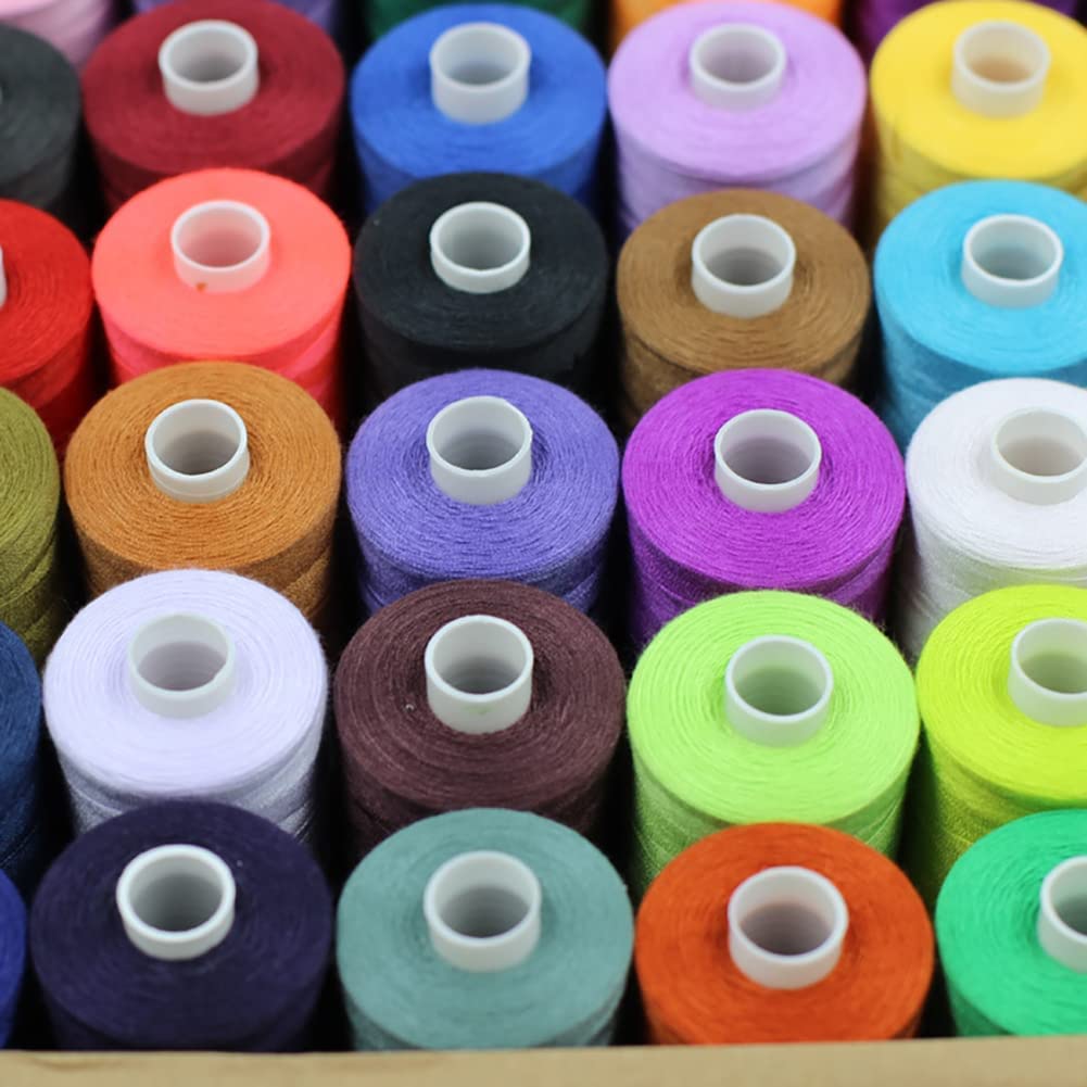 Kit de Costura de Bobinas de 42 Hilos de Colores para Coser, Kit de Hilo de Poliéster Multiusos, Juego de Hilo de Tejer Poliéster, Variados Hilo de Coser de Poliéster para Todo Uso
