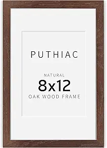 8x12 Oak Wood Picture Frams - Minimalist 8x12 Oak Wood Frames, 8"x12" Picture Frame Wood, Natural Solid Wooden Picture Frames for Wall Art Photo and Prints(1 Pack, Walnut)