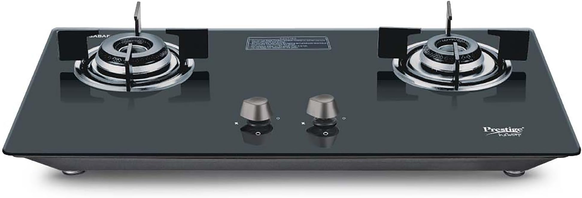 Prestige Desire Hobtop PHTD 02 AI Black L P Gas Table(with 8mm Thick Superior Toughened Glass Top, 2 Sabaf Burners, Auto Ignition)