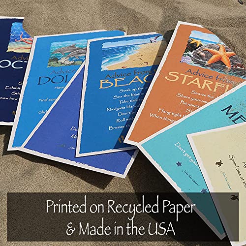Your True Nature Advice From Nature 3 Bookmark & 3 Art Card Coastal Set - Bookmarks: Coral Reef, Sea Horse, Dolphin - Art Cards: Sea Turtle, Ocean, Octopus (Amba-Coast.) #TOP5