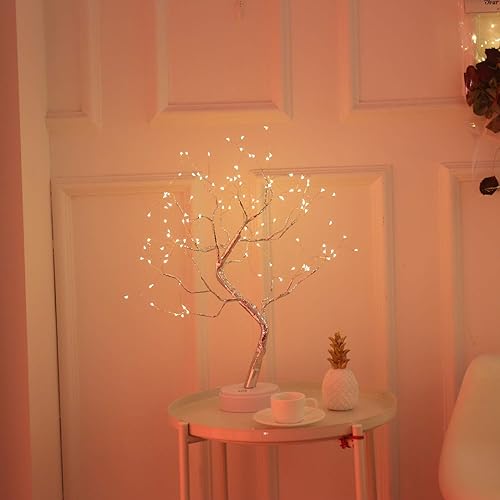 Miniatura 1 de KHTO Luz LED para árbol de bonsái, decoración de mesa de escritorio, 36 luces LED de perlas para el hogar, dormitorio, interior, fiesta de boda,