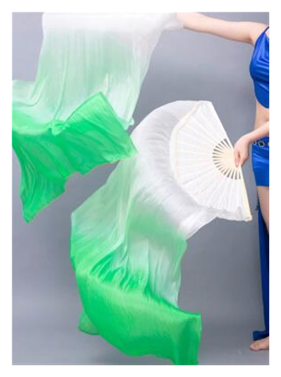 Silks Fani tańca brzucha, dzieci kobiety taniec brzucha s 1 para gradientowy tancerz ćwiczenia długi wachlarz rekwizyty 120 cm/150 cm/180 cm jedwabny wachlarz