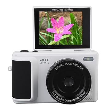 Digital Cameras for Photography, 4K Anti-shake Vlogging Camera, 64MP Digital Camera with 180 Flip Screen, Mirrorless Digital Camera with 16x Zoom for