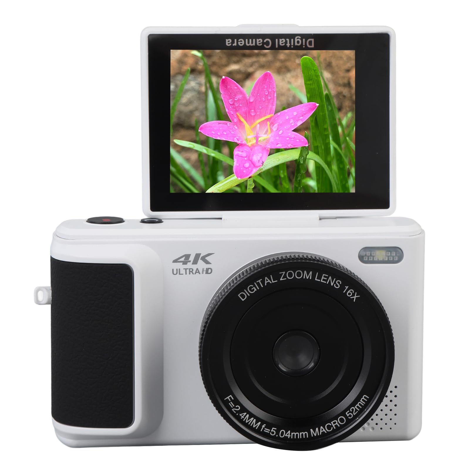 Digital Camera for Photography, 4K 16X Zoom Video Camcorder Auto Focus with 180 Degree Flip Screen, 64MP Anti Shake Travel Camera for Selfie Photo Video (White)-picture-14