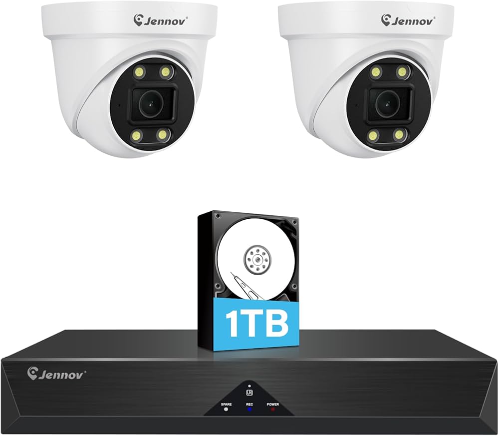 ⭐️新品・未使用⭐️Jennov 4KPOE防犯カメラセット Amazon.co.jp: 【4K対応・130°視野角】JENNOV 防犯カメラ 屋外 有線 2