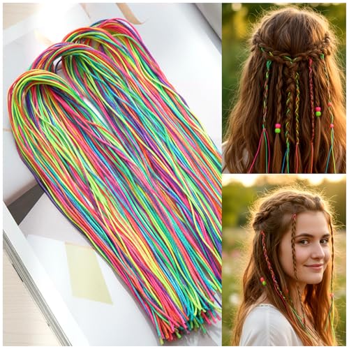 Elegaperma 120pcs Hair Strings for Braids, Hair Wrap String, Hair
