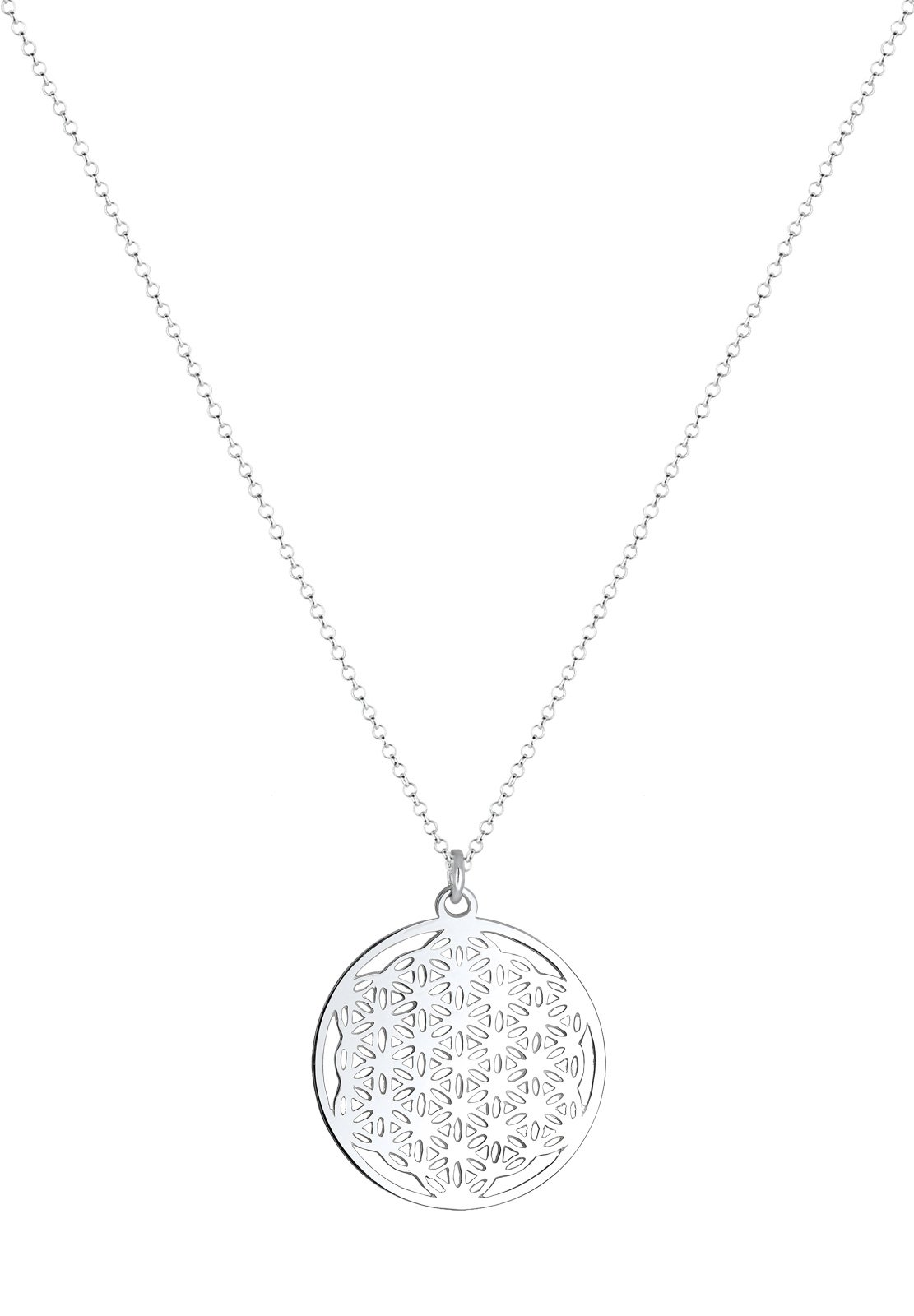 Elli Damen-Halskette Ornament Lebensblume Floral 925