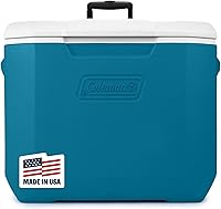 Coleman 60 Quart Rolling Cooler with Wheels | Ice Retention TempLock Insulation, Portable Wheeled Chiller, Made in USA
