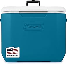Coleman 60qt Rolling Cooler with Wheels, Insulated Portable Wheeled Chiller with Ice Retention, Made in USA