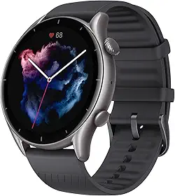 Amazfit GTR 3 A1971 smartwatch 46mm para telefones Android e iPhone Alexa embutido, GPS e modo de movimento 150, tela AMOLED de 1,39 polegadas （black）