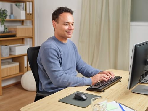 Ymo II Set Tastiera e Mouse Wireless Silenziosi Italiano QWERTY, Tasti a Profilo Ribassato, Resistente agli Sversamenti, Unico Ricevitore USB, Kit Senza Fili per PC, Laptop, Mac, Windows - Nero - Tastiera gaming - Immagine 9