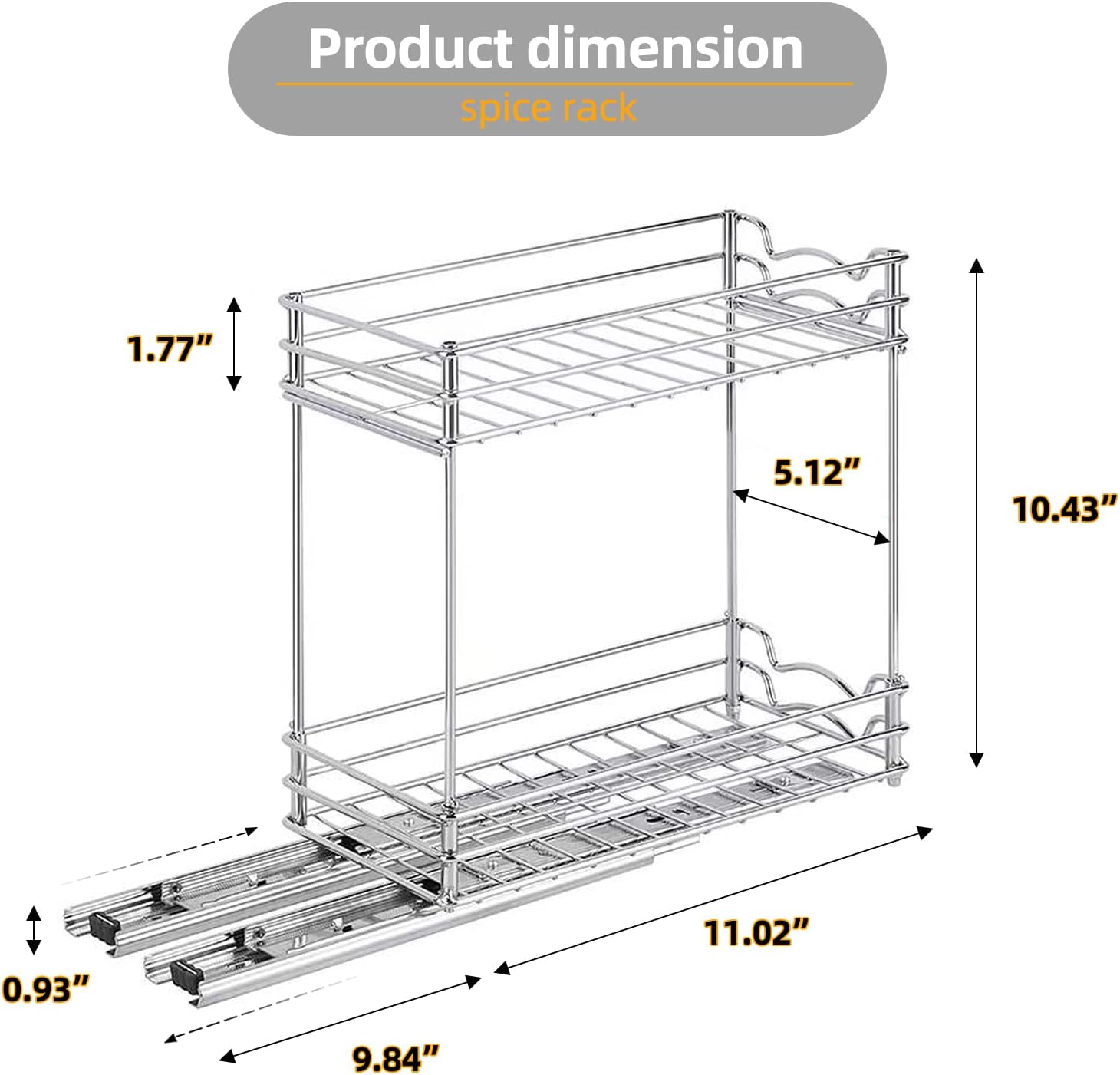 Buy Pull Out Spice Rack Organizer for Slide Out Spice Rack