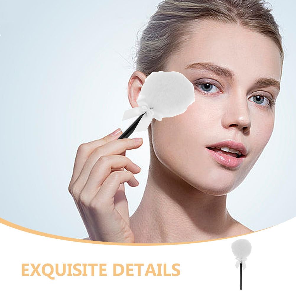 minkissy Fluffy Powder Puff with Long Handle 2-Pack Super Soft Cosmetic Makeup for Face and Body Loose and Dusting Powder Application