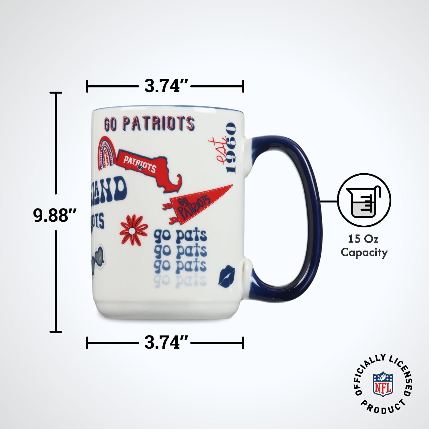 The Memory Company Officially Licensed 15oz Team Spirit Mug, New England Patriots image 5